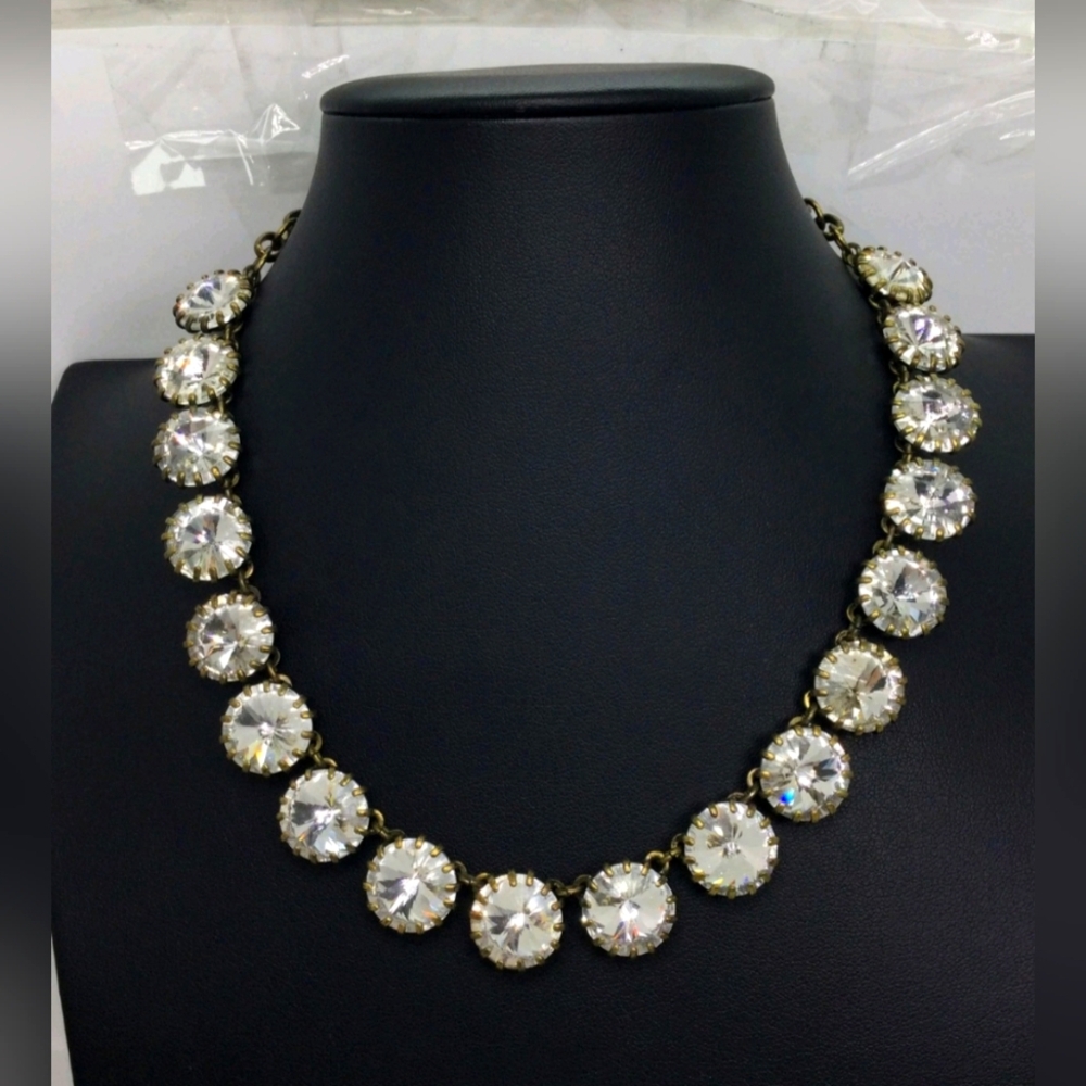 J Crew Brulee Clear Rhinestone Necklace